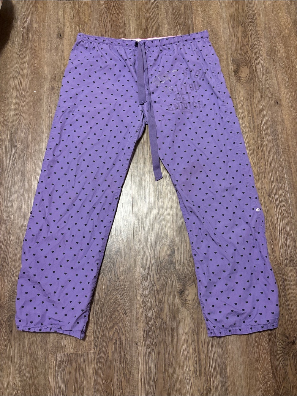 vintage victoria’s secret pink purple and black pajama pants